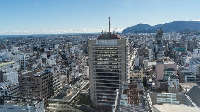 ドローンによる社屋の撮影